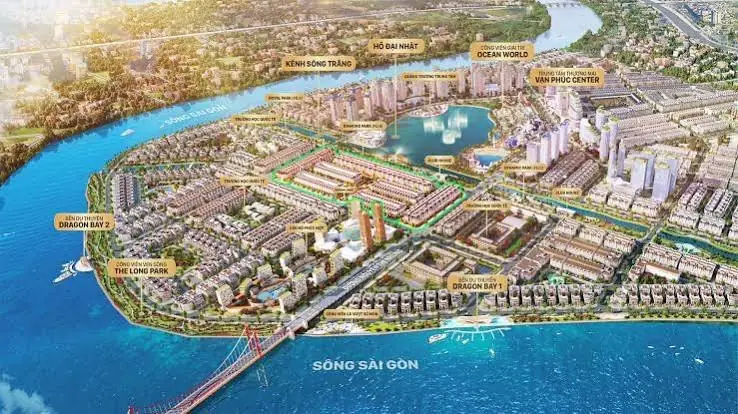 Phối cảnh tổng thể khu đô thị Vạn Phúc City ven sông Sài Gòn